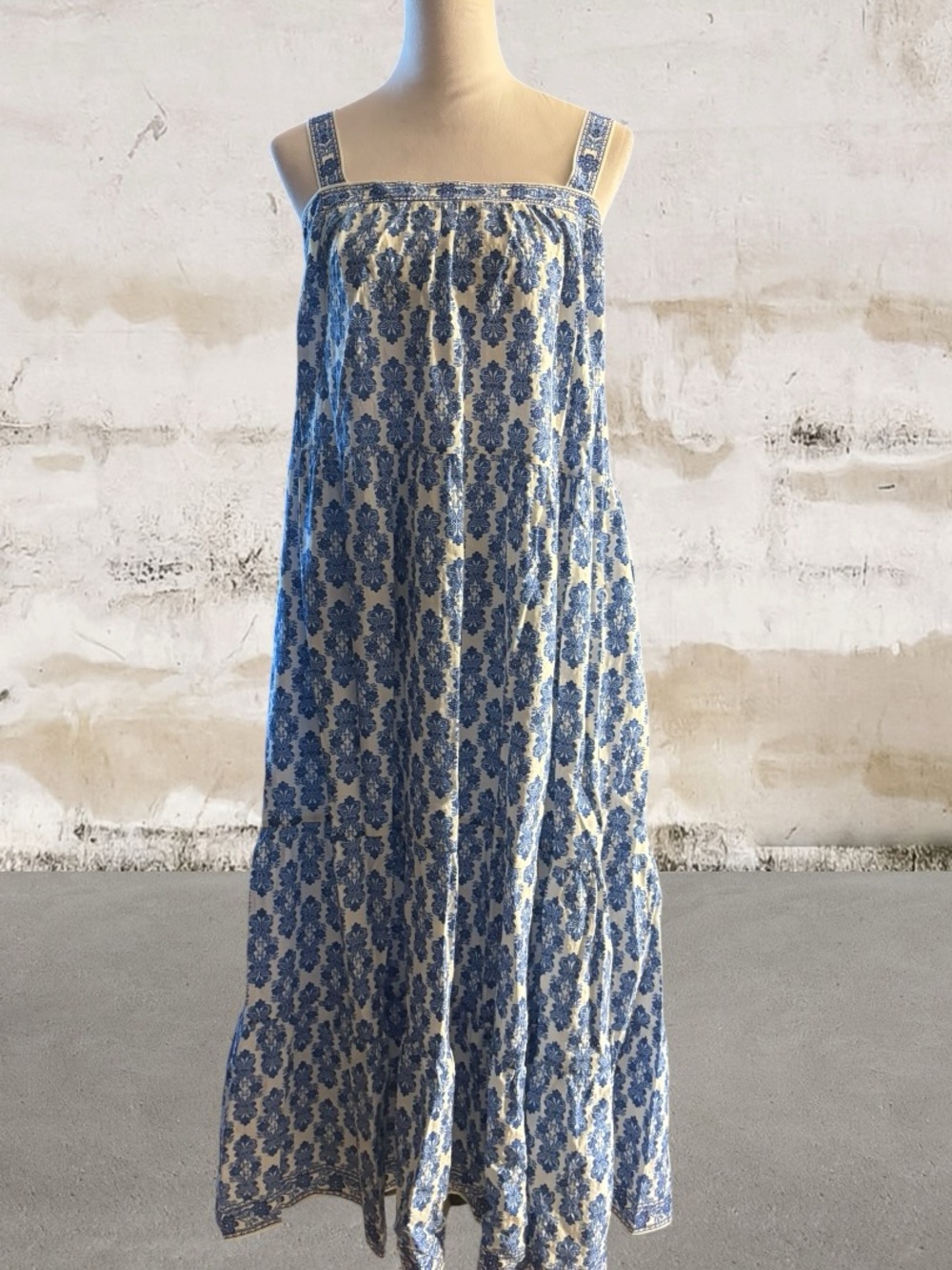 Max Studio White and Blue Floral Sundress